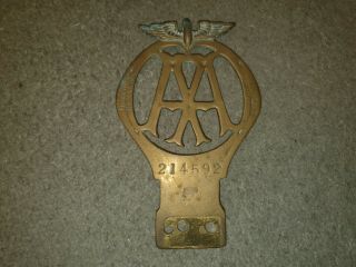 Very Rare Vintage Regent Aa Brass Badge Circa 1920 Motoring