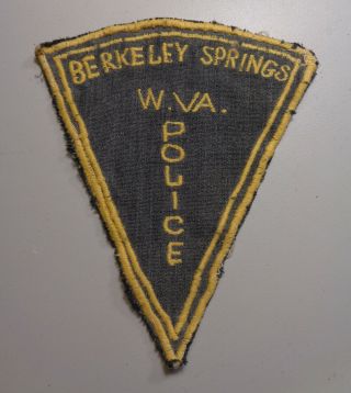 Rare Old Hand Sewn Berkeley Springs West Virginia Police Shoulder Patch