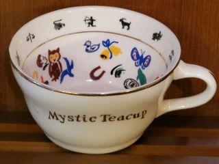 Mystic Teacup Rare Tea Cup Fortune Telling China Zodiac 1949 Halloween Party Owl
