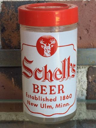 Rare Vintage Schell’s Beer Brewing Co.  Glass Salt Shaker Est.  1860 Ulm,  Mn