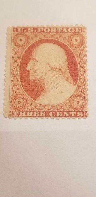 Rare George Washington Rose 3 Cent 1857 - 61 Perforated Stamp