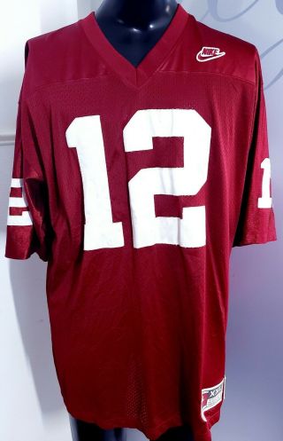 Rare Vintage Nike 12 Ken Stabler University of Alabama Crimson Football Jersey 2