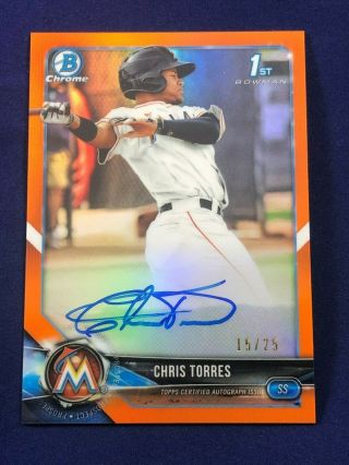 Chris Torres Rookie Auto Very Rare Only 25 Exist In The World Autograph Marlins