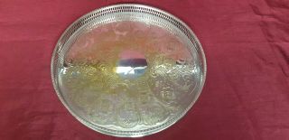 A Vintage Silver Plated Chased Gallery Tray.  Viners Of Sheffield.