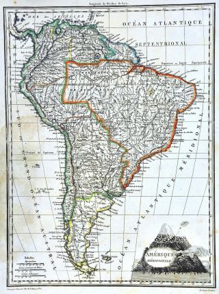 1812 Malte Brun Lapie Map - South America Brazil Argentina Chile Peru Patagonia 2