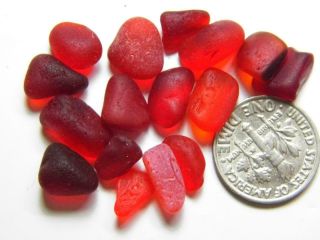 16 Xs - S Red Multi & Colour 0.  28oz Jq Rare Seaham English Sea Glass