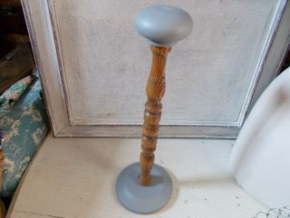 Vintage Wooden Hat Display Stand Millinery Stand Old Wood And Grey Paint