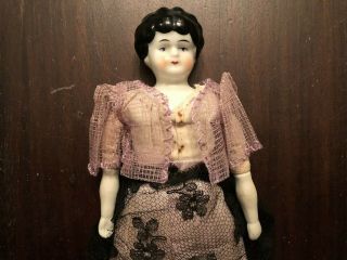 Antique German China Shoulder Head Doll 10” Tall