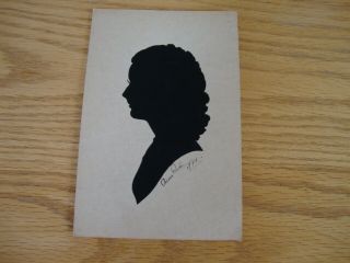 Vintage Carew Rice Hand Cut Silhouette Of Lady Signed 1944 Estate Find