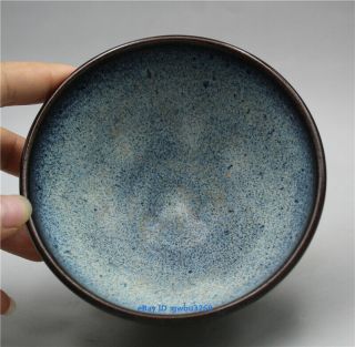 Chinese Old Porcelain Handwork Bowl Jun Kiln Old Kiln Sticky Bottom Bowl