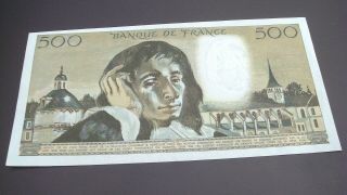 UNIQUE RARE GEM UNCIRCULATED 500 FRANCS 1970 BANKNOTE FRANCE.  ERROR CUT. 2