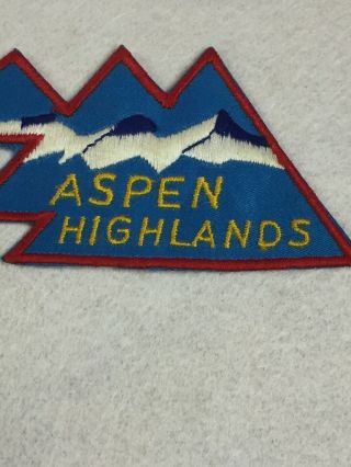 Vintage 1960’s “aspen Highlands” Skiing Patch /ski Patch.  Great Nostalgia Item.