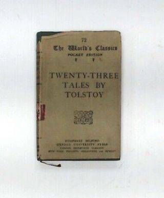 Antique 1915 Twenty - Three Tales By Tolstoy The World 