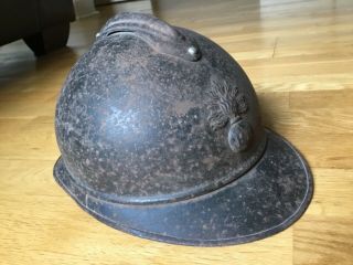Rare Untouched Barn Find Ww1 French Adrian Infantry Helmet With Liner