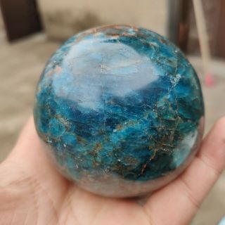 1.  63lb A,  Rare Natural Blue Apatite Sphere Quartz Crystal Ball Healing H740
