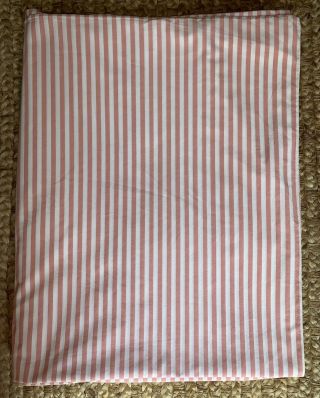 Vintage Garnet Hill Pink,  White Stripe Twin Duvet Cover Made In France