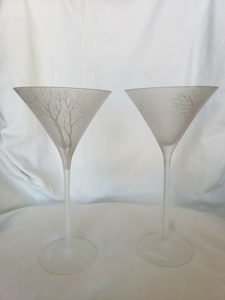 Belvedere Vodka James Bond Spectre 007 Frosted Martini Glasses 9 " Tall Rare Set