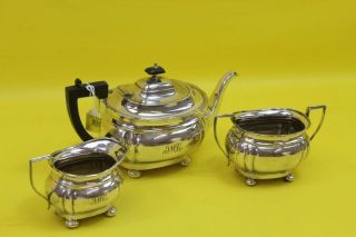 Vtg Epns Silver Plate Tea Set Teapot Sugar Bowl Jug Ga Mel 48 Lc