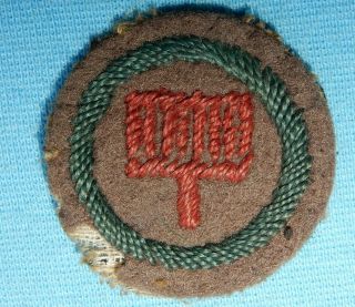 Antique 1908 - 1928 Boy Scouts Cook Khaki Proficiency Felt Badge Scouting Scarce