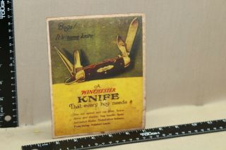Rare 1930s Winchester Knife Counter Store Display Sign Hunting Fishing Camping