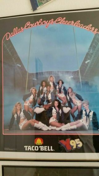 RARE Vintage 80s Dallas Cowboys Cheerleaders Poster 1989 Taco Bell NOS Retro 2