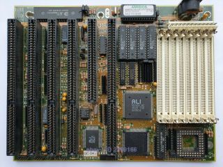 386 Motherboard W/ Amd 386 Dx - 40 Onboard,  128 Kb Cache Rare Ali M1429 Sn688