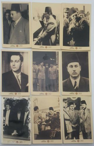 9 King Farouk Of Egypt Carte Postale - Stamped With Kingdom Of Egypt - Rare