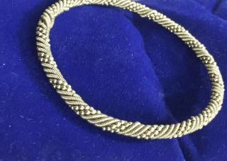 ANTIQUE VICTORIAN GOLD HAND MADE TWISTED BEADED ROPE JEWELLERY BRACELET BANGLE 3