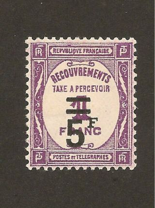 France 1929/31 Good Rare Postage Due Stamp Very Fine Mh Value $200