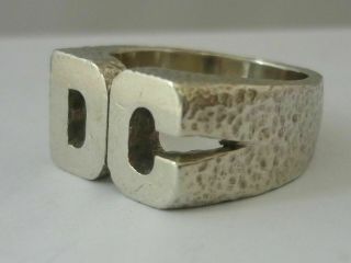 Stunning,  Rare One - Off Vintage Modernist Sterling Silver Dc Comics Ring Size T