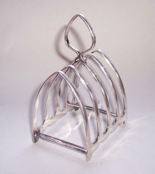 Antique Vintage Silver Plated Toast Rack Four Slice Gothic Arch Style - W.  S & S