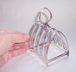 Antique Vintage SILVER Plated TOAST RACK Four Slice GOTHIC ARCH STYLE - W.  S & S 2