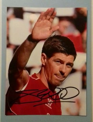 Steven Gerrard Hand Signed Liverpool Fc Photo 8x6 Autograph Rare Lfc