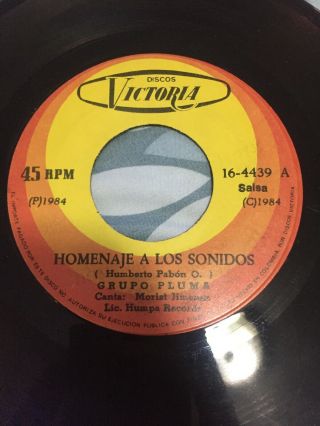 Grupo Pluma - Homenaje A Los Sonidos - 7 " 45rpm - Guaguanco Sonidero Mexico Rare