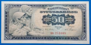 Yugoslavia; 50 Dinara 1965,  Big Size Ser.  Numbers,  Rare Type,  Aunc