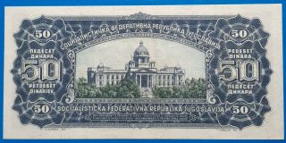 Yugoslavia; 50 dinara 1965,  BIG SIZE SER.  NUMBERS,  RARE TYPE,  AUNC 2
