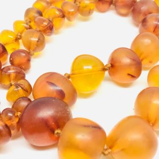 Antique Natural Baltic Amber Bead Necklace