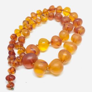 Antique natural Baltic amber bead necklace 2