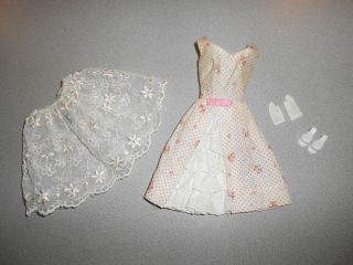 Vintage Barbie Garden Party Outfit Complete 931 W/ Shoes Gloves Petticoat
