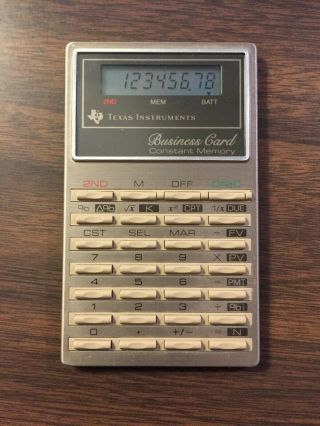 Very Rare Texas Instruments Business Card Financial Calculator