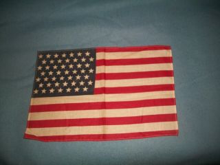 Vintage Rare 49 Star American Flag Cotton 11 " X7 " Parade Flag Euc