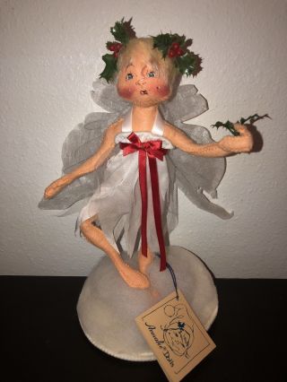 Vintage Annalee Pixie Fairy / Angel Girl With Wings 1990 Christmas Holly 7564