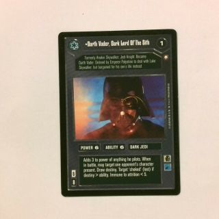 Darth Vader Dark Lord Of The Sith Star Wars Ccg Swccg Special Edition Sp