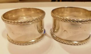 A 1896 William Hutton London sterling silver napkin rings - 61 gms 2