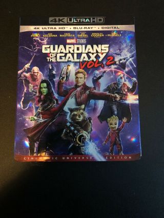Guardians Of The Galaxy: Volume 2 (4k Disc And Blu - Ray, ) With Rare Slip Cover