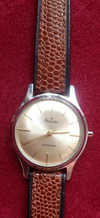 Vintage Rare Aggisy Mens Watch 17 Jewels Spares Strap