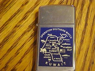 Rare Undamaged Zippo 01 Operation Southern Watch Kuwait Lighter