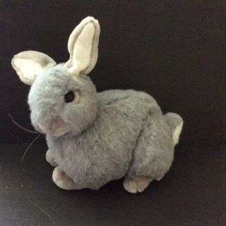Vintage Gray Bunny Rabbit Lg Size Plush Very Realistic Perfect For Easter