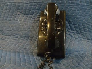 Vintage Antique Black Rotary Wall Phone/ Bell Telephone