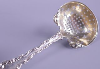 Antique American Sterling Silver Spoon Ornate Victorian Tea Strainer